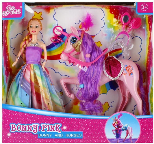 Bonny Pink Doll & Unicorn Play Set