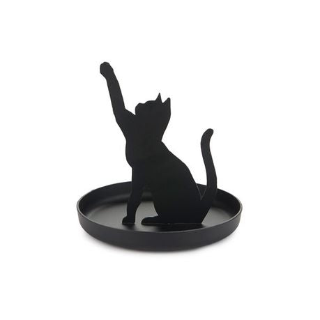 Metal Ring & Jewellery Holder - Black Cat