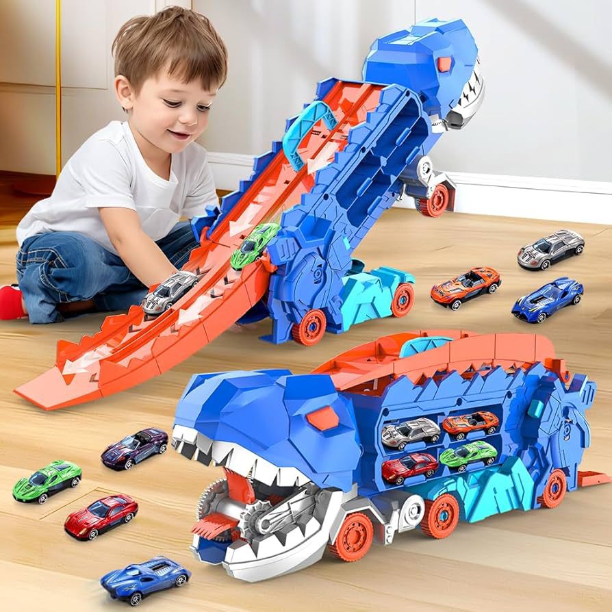 2in1 Foldable Dinosaur Transport Truck