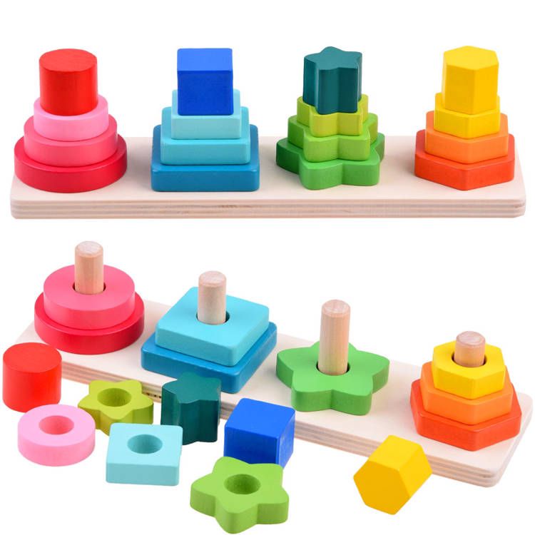 Four Column Wooden Shape Sorter