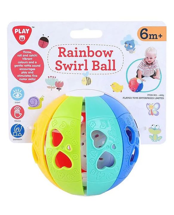 Rainbow Swirl Rattle Ball