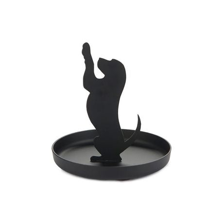 Metal Ring & Jewellery Holder - Black Dog