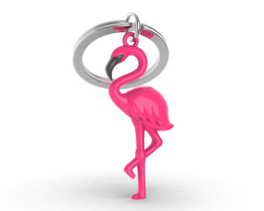 Stainless Steel Keyring - Flamingo