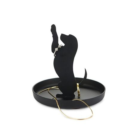 Metal Ring & Jewellery Holder - Black Dog