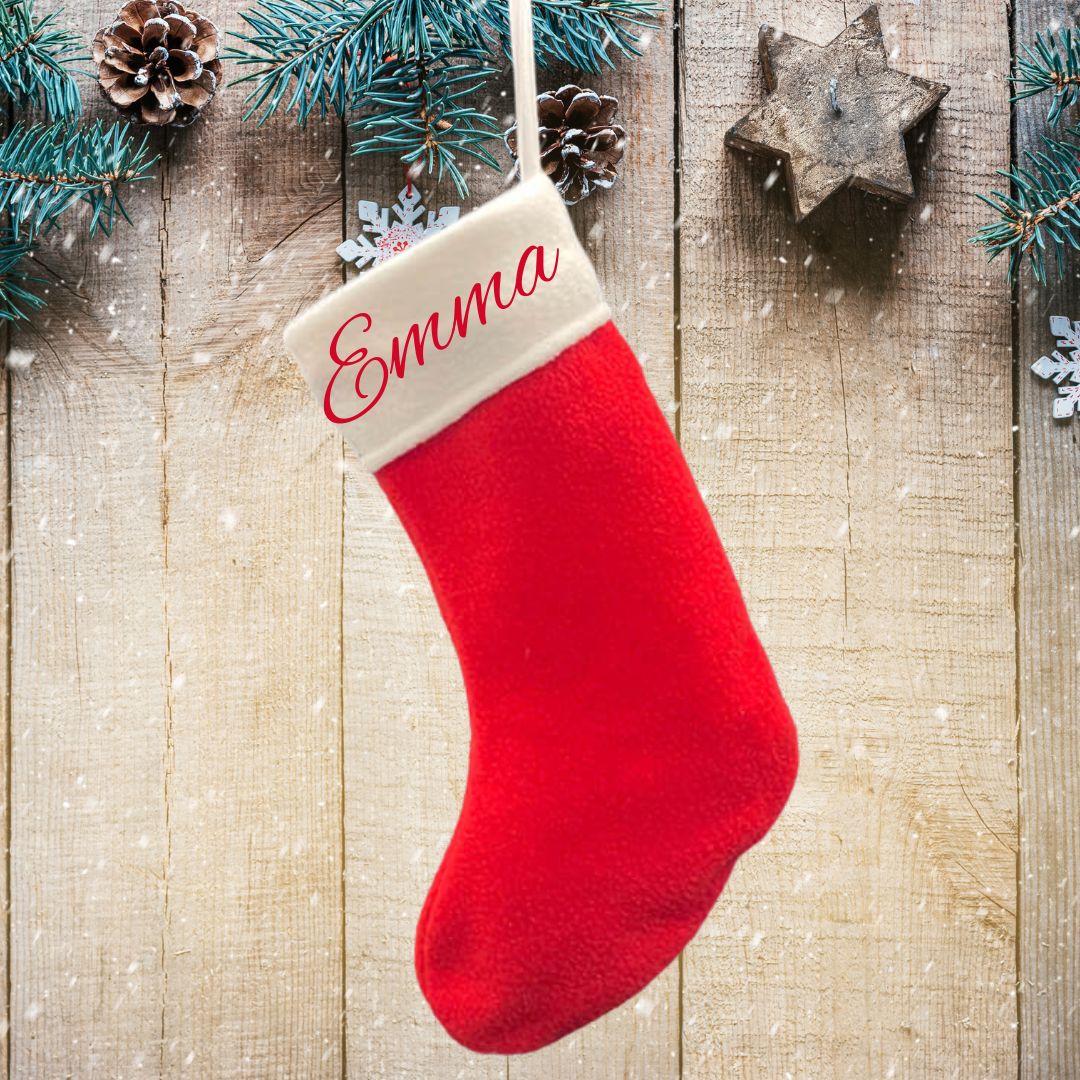 Personalised Red & White Christmas Stocking