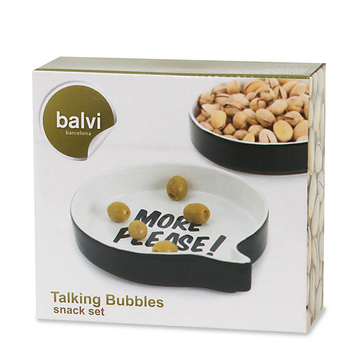 Talking Bubbles Ceramic Snack Set