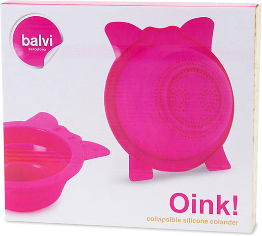 Oink! Collapsible Silicone Colander