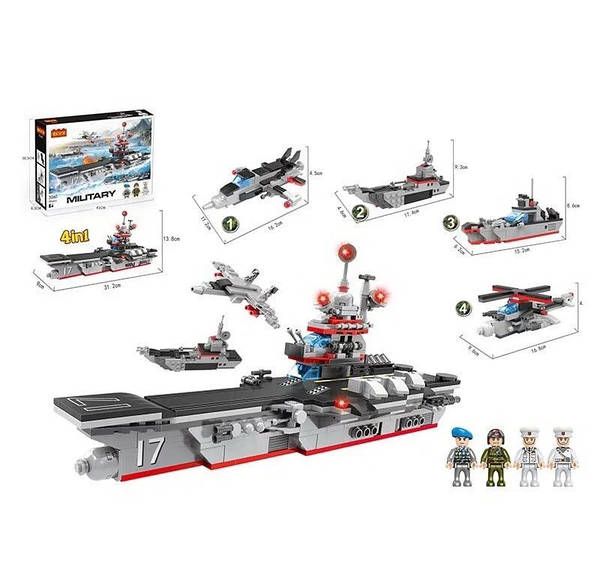 Navy Warship Building Blocks Set (594 Pieces)