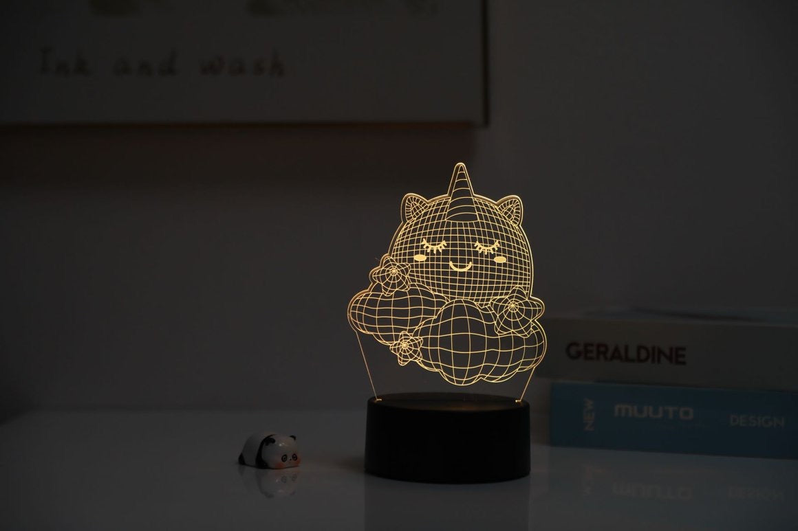 3D LED Unicorn Night Light