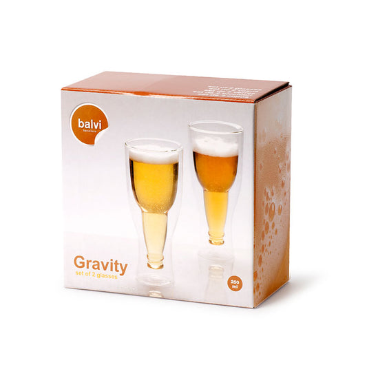 Gravity Beer Bottle Glasses - 250ml (Set of 2)