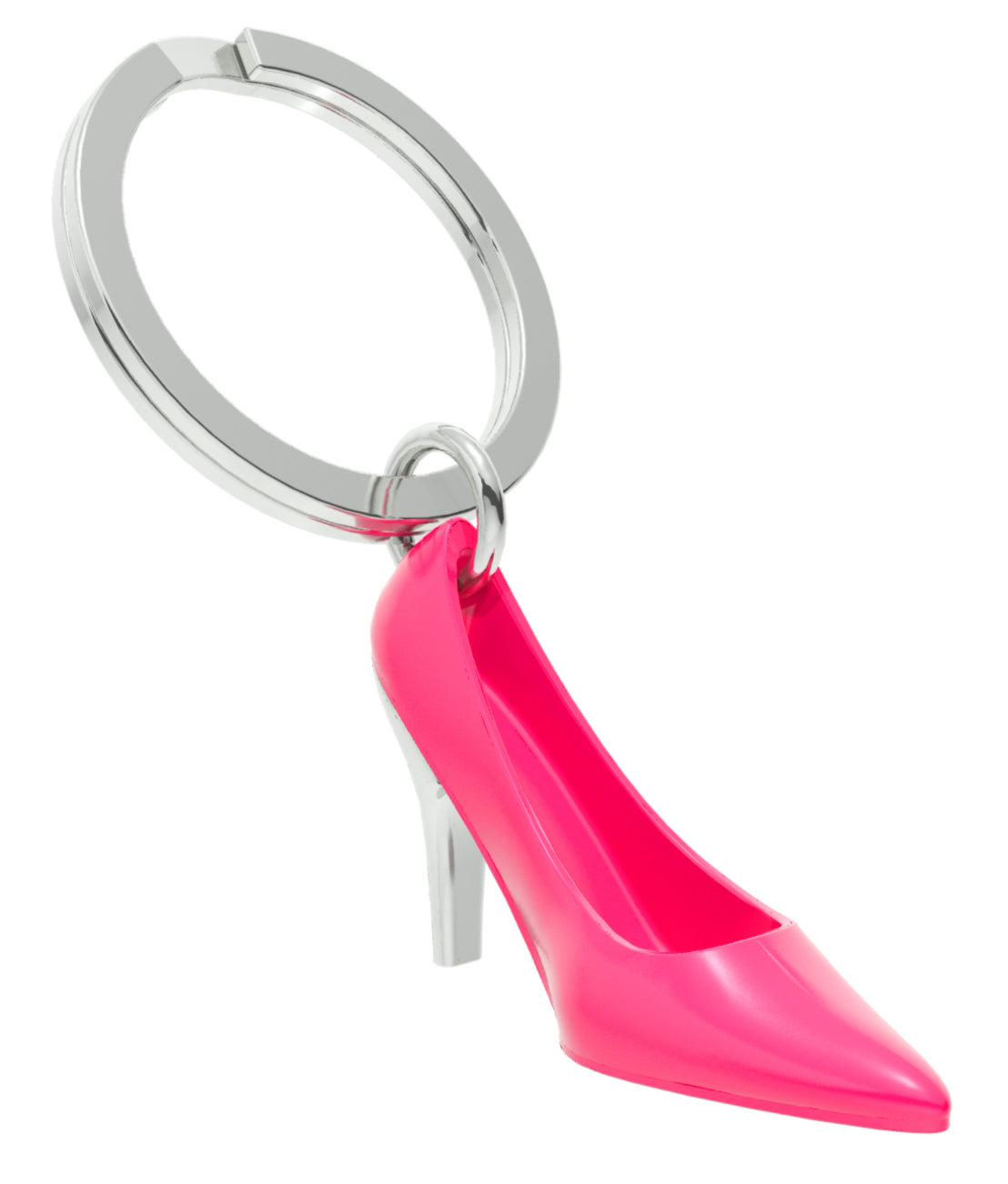 Stainless Steel Keyring - Pink High Heel