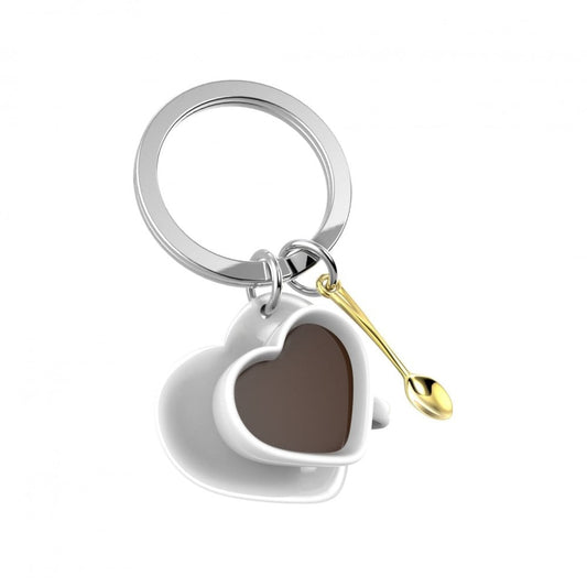 Stainless Steel Keyring - Love Coffee