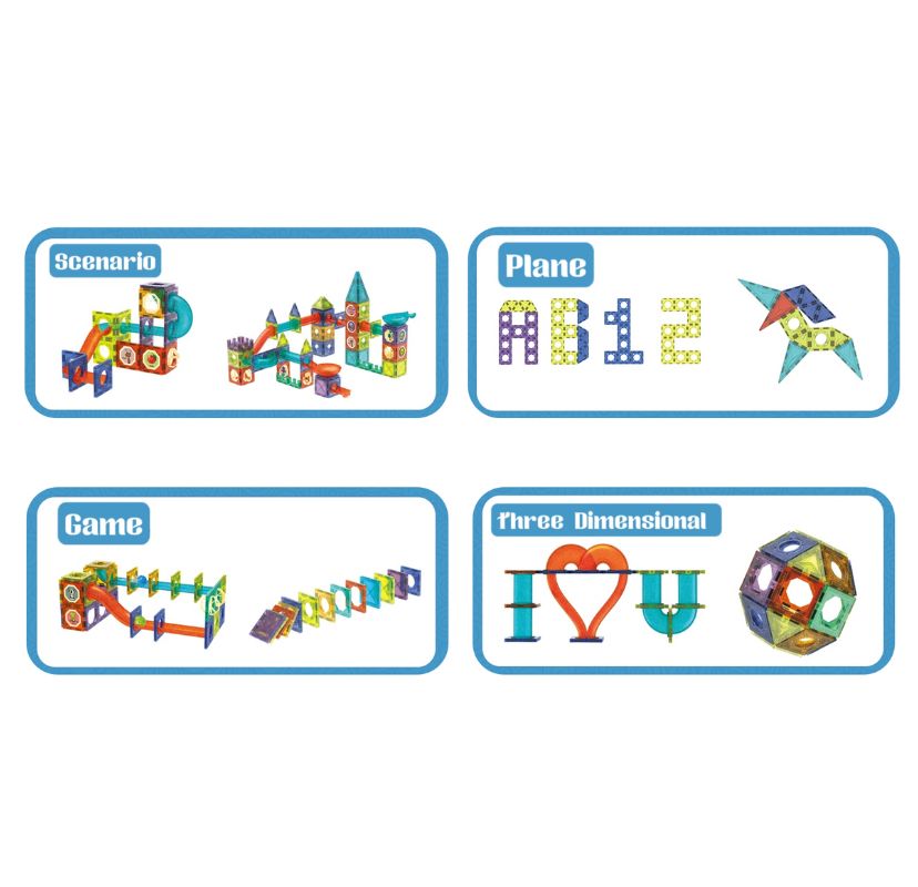 Magnetic Pipeline Building Blocks - Intermediate Set (73 Pieces)