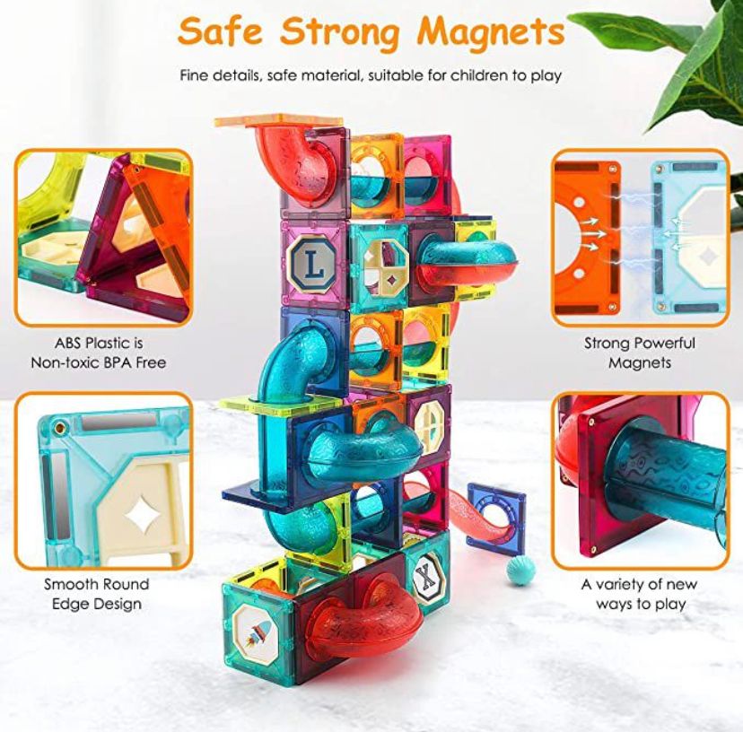 Magnetic Pipeline Building Blocks - Intermediate Set (73 Pieces)