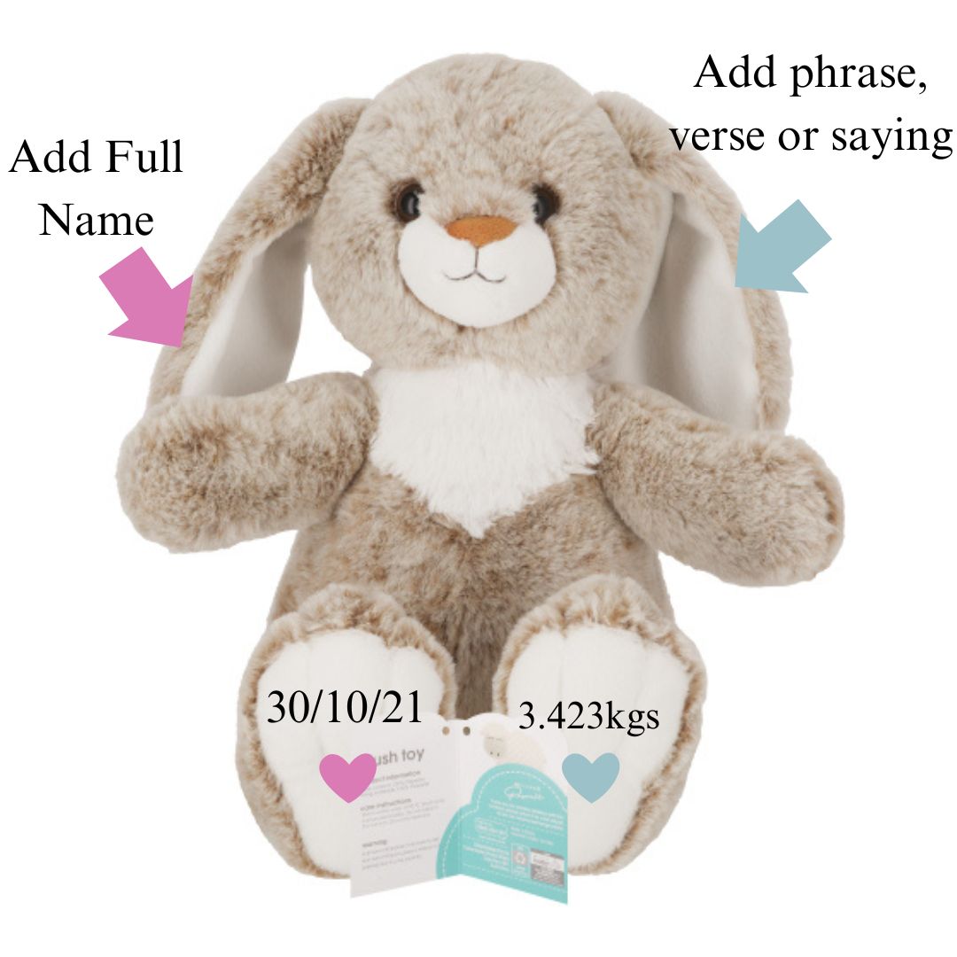 Personalised Plush Bunny (Beige)