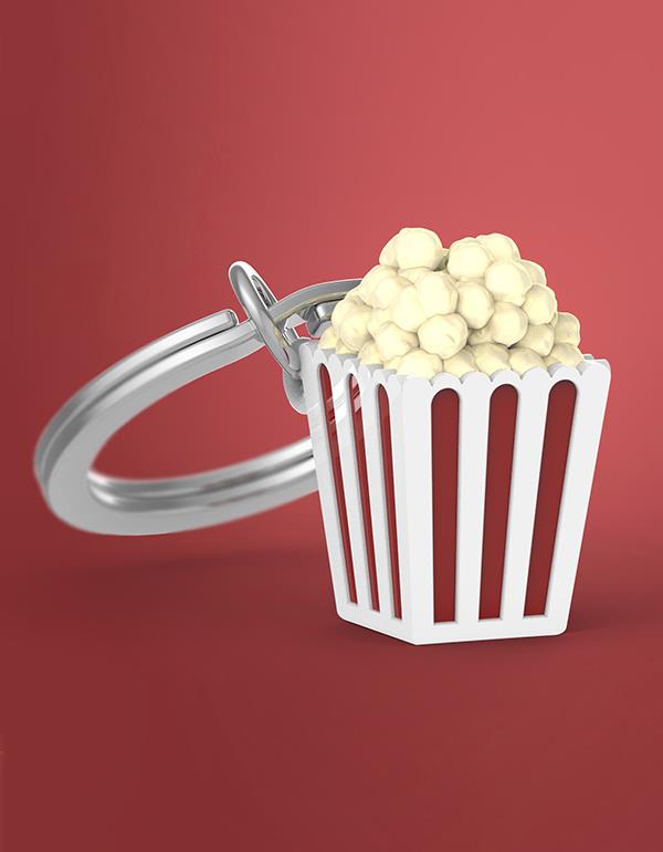 Stainless Steel Keyring - Popcorn