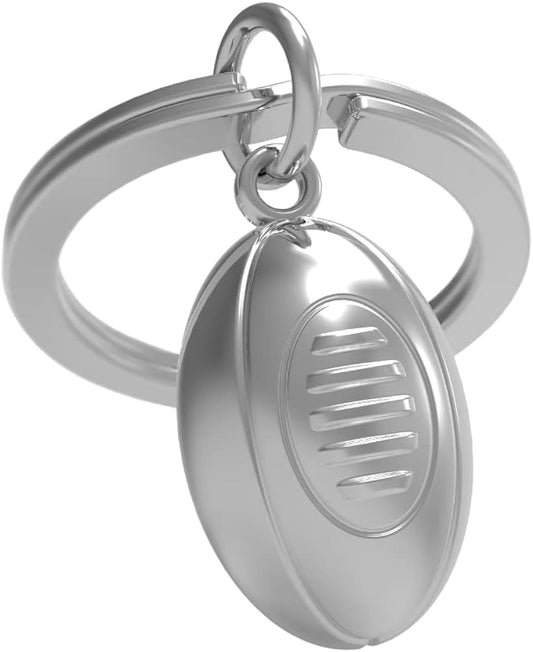 Stainless Steel Keyring - Rugby Ball