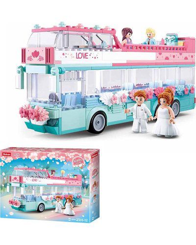 Girls Dream - Double Decker Wedding Bus Building Blocks Set (379 Pieces)